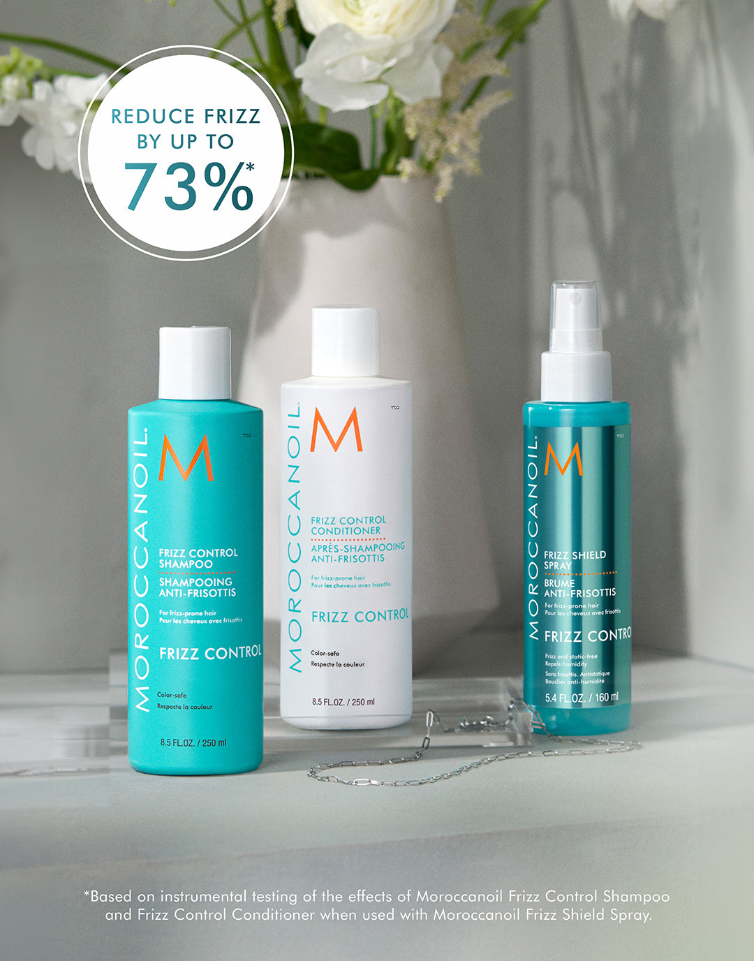 Frizz shampoo samling infografik