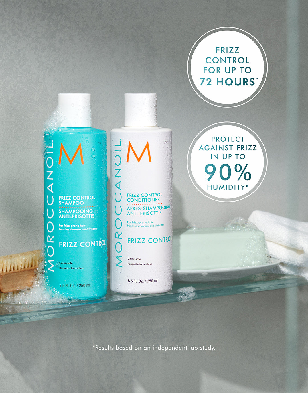 Frizz shampoo og balsam infografik