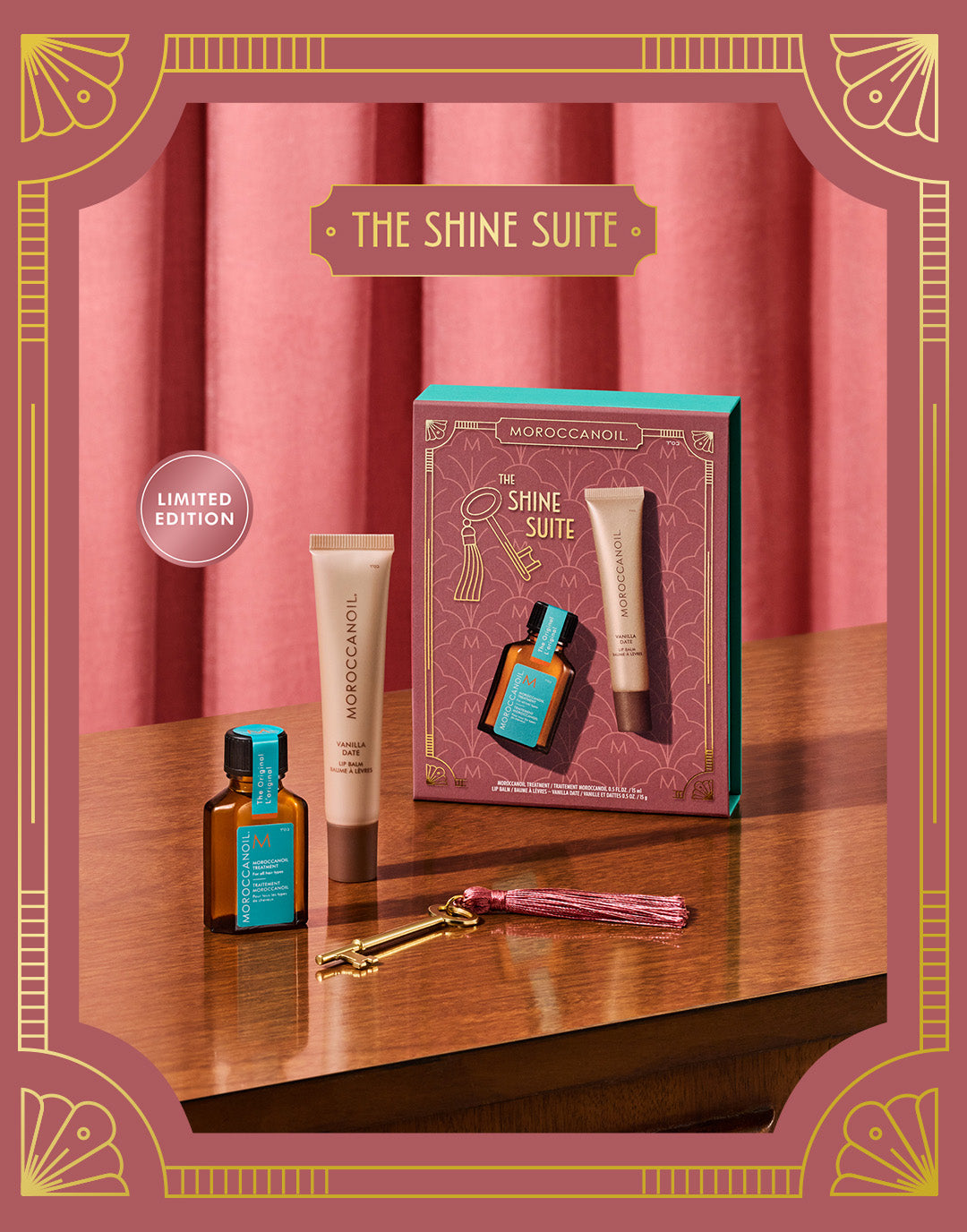 The Shine Suite: Gavesæt med Vanilla Date Lip Balm